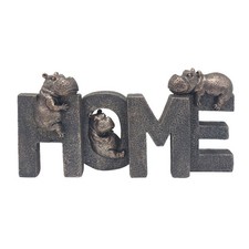 LEONARDO HAPPY HIPPO HOME SIGN PLAQUE ORNAMENT