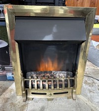 Focal Point Brass Coal Effect Electric Fire Heater 2000W