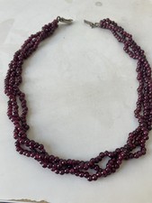 Vintage 3 Row Garnet Beads