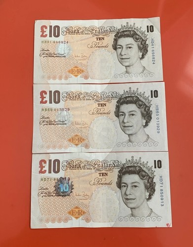Old ten pound notes - ten,