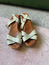 Spanish leather wedge sandals