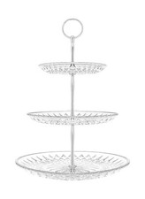 3 Tiers Cake Stand, Round Silver Cupcake Display Stand , Clear Clear-Silver 