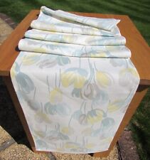 LAURA ASHLEY 'AVA DUCK EGG' 6FT Table Runner 208 x 32cms - Blue/Yellow -Handmade