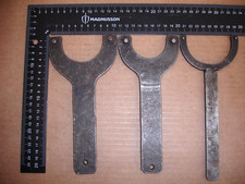 x3  Vintage Two Pin Steel Spanner Wrenches  - Vintage Hand Made Tools