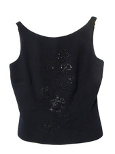 Sz 6 Vtg 90s Black Flower