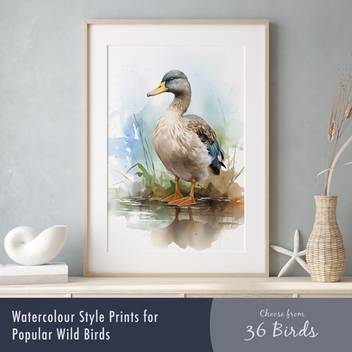 Watercolour bird prints - prints, –