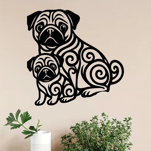 Pug dog metal - metal, wall