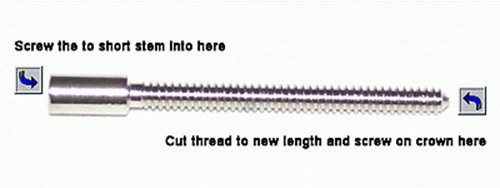 Extend broken watch stems - 2x,
