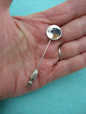 c1880 Enameled Silver Stickpin