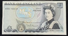 Old five pound note - £5,