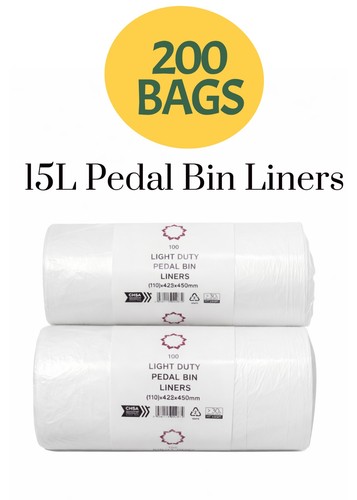 200 15l white pedal bin - 200,