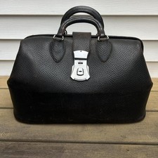 Vintage Antique Black Leather