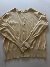 BN Ladies Buttermilk Yellow Cardigan With Enamel Buttons Size Large