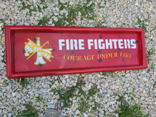 Metal art fire fighters - metal,