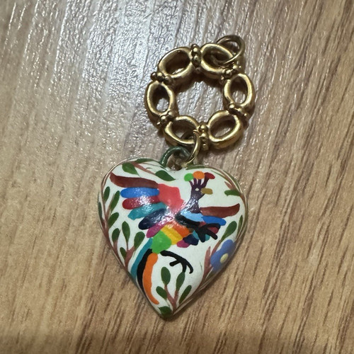 Gold tone ceramic heart - gold,
