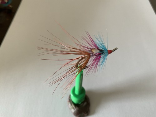 Four salmon flies - four,