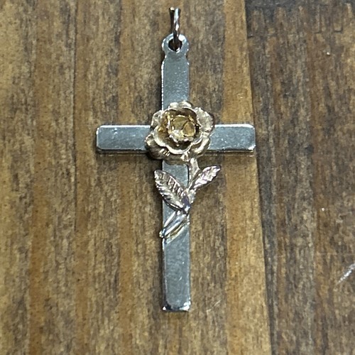 Vintage silver tone cross - tone,
