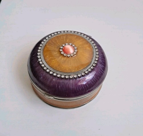 Silver metal enamel trinket - silver,