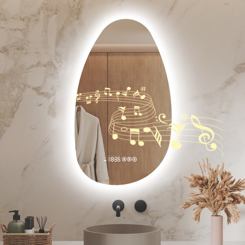 Asymmetrical led bathroom - led,