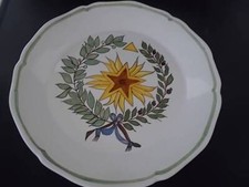 French MASONIC Symbols Faience Art Pottery Handmade Handpainted Plate 5 MINT