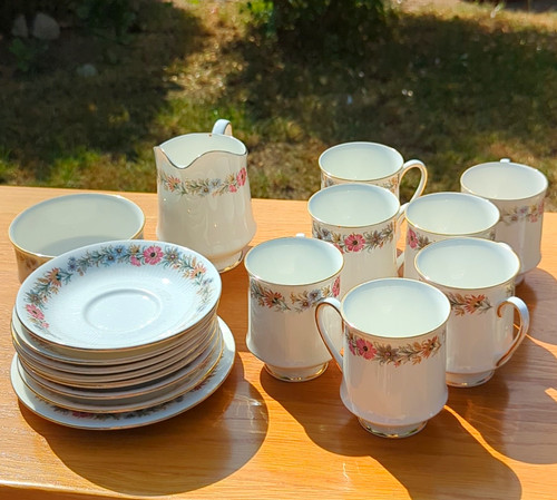 White porcelain floral - white,