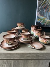 An Amazing Vintage 1940s Carlton Ware 22pc Tea Set Embossed Poppies
