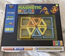 Glow in the Dark Magnetic Builds 3D Design Set 26pcs STEM Construction Toy