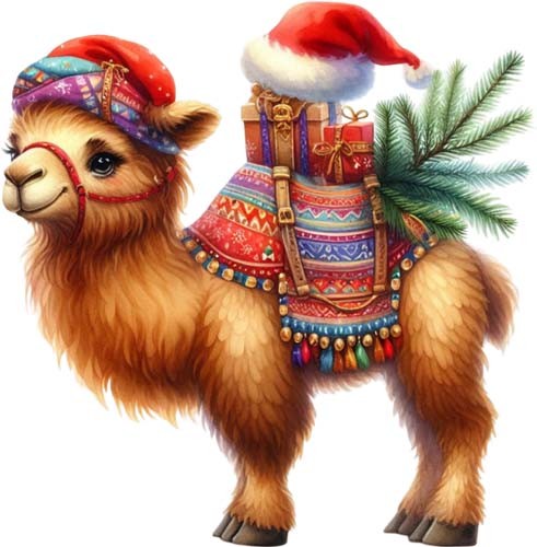 Christmas funny camel wall - christmas,
