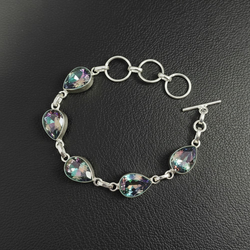 Mystic topaz bracelet 925 - bracelet,