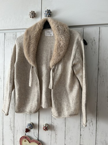 Zara girls cardigan with fur - zara,