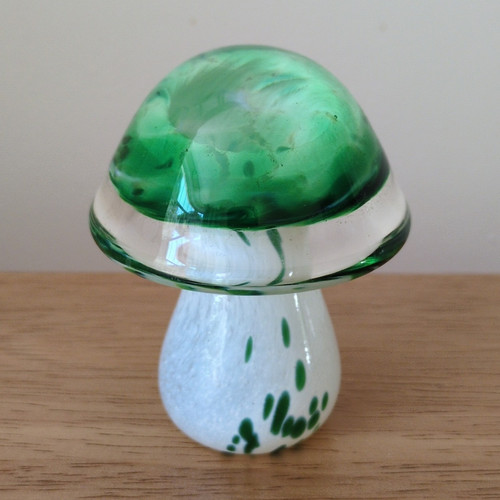 Hand blown art glass mushroom - hand,