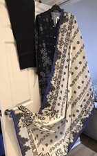 Gul Ahmed/IDEAS 3 Pcs Digital Print Khaddar Stitched Trouser And Kameez,XL