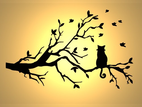 Shabby chic stencil - stencil, cat