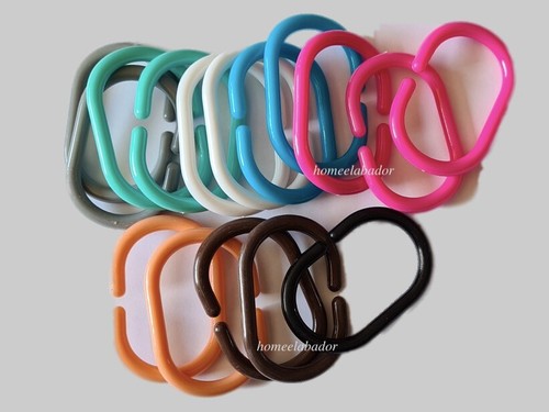 White shower curtain rings - white,