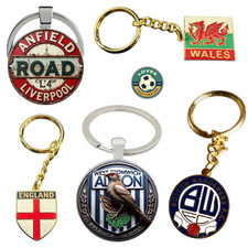 Football Themed Keyring Crest Badge You Choose Pick Team Soccer Keyrings Choice