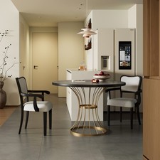 42" Round Dark Oak Dining Set