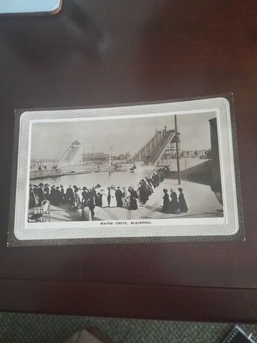 Old postcard water chute - postcard,