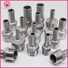 Stainless Steel 304 Hose Barb Fitting Coupler Connector Male BSP Air Fuel Water