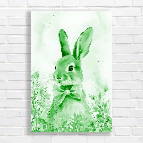 Whimsical rabbit green canvas - whimsical,