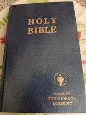 HOLY BIBLE Placed by Gideons Intl-1978 HC KJV O/N Testaments-National Publ Co