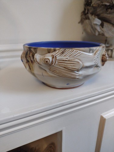 Studio pottery fish - studio, relief