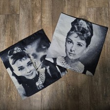 75e 2x Audrey Hepburn Cushion Covers Black And White Interior Design Decor 42x42