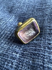 antique victorian Gilt Metal wax seal Head Intaglio fob