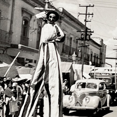 1940s creepy masked stilt - 1940s,