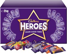 Cadbury Heroes Chocolate Bulk Box 2kg Assorted Mini Bars for Sharing & Gifting