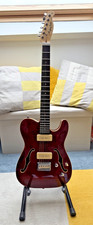 Harley Benton TE-90QM Transparent Red Semi Acoustic Guitar