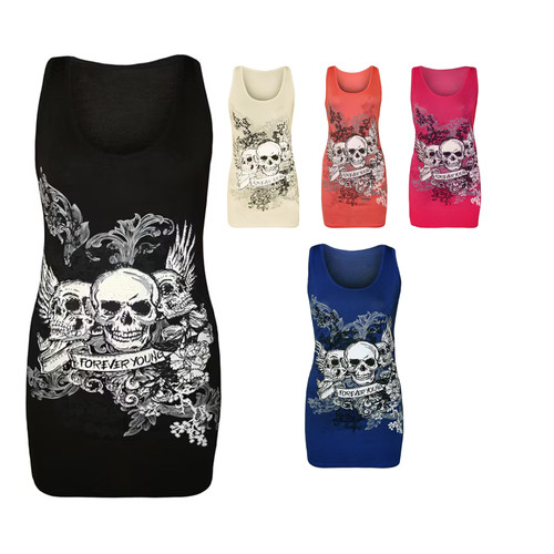 Womens skull forever young - skull,