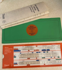 Bayer Conversion Slide Rule with Instructions in Plastic case
