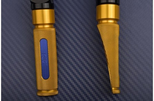 Gold blue pair front foot - of,