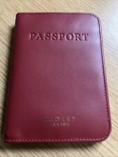 New Radley Deep Red Leather Passport Cover 
